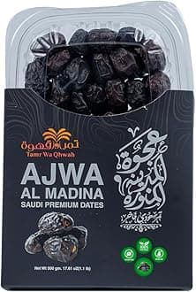 Ajwa Almadina Saudi Dates 500g - Premium Quality, Soft & Fresh, No Sugar Added, Ideal for Snacking & Gifting