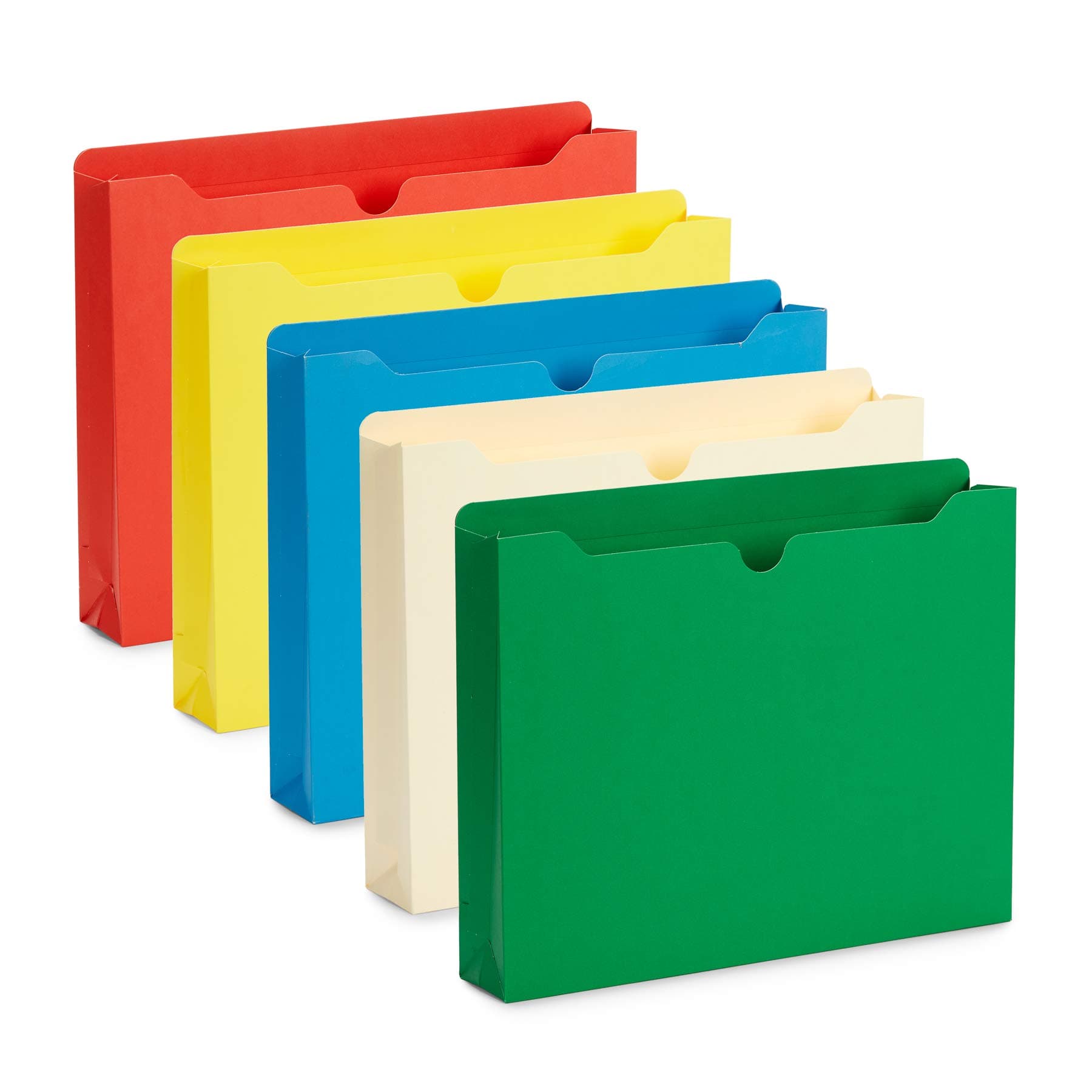 2 Inch File Jackets, Expandable Folders, Heavy Duty 2 Inch Expansion Pocket File Folders Letter Size, Assorted Colors, Reinforced Straight Cut Tab,25 Pack