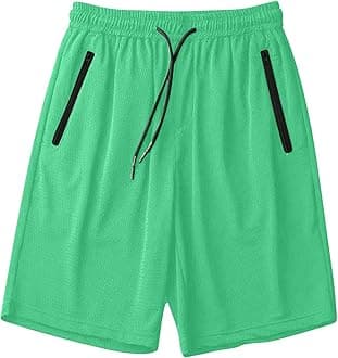 Men's Thin Ice Silk Quick Dry Shorts Casual Drawstring Elastic Waist Stretch Yoga Running Short Pants with Pockets