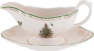 Christmas Tree Sauce Boat and Stand, Gold
