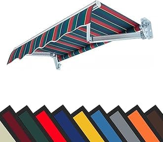 Retractable Patio Awning Replacement Fabric Waterproof Many sizes Shade Sun Shade Awning Cover Outdoor Patio Canopy Sunsetter Deck Awnings Polyester,Frameless ( Color : L X W , Size : (13x6.5ft) 4x2m