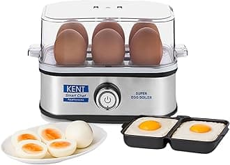 Super Egg Boiler | 3 Boiling Modes | Stainless Steel Body and Heating Plate | 6 Eggs at a Time | Automatic Turn-Off | Silver