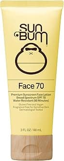 Sun Bum Original SPF 70 Sunscreen Face Lotion - Broad Spectrum Moisturizing Facial Sunscreen with Vitamin E - Fragrance Free - Travel Size - 3 oz