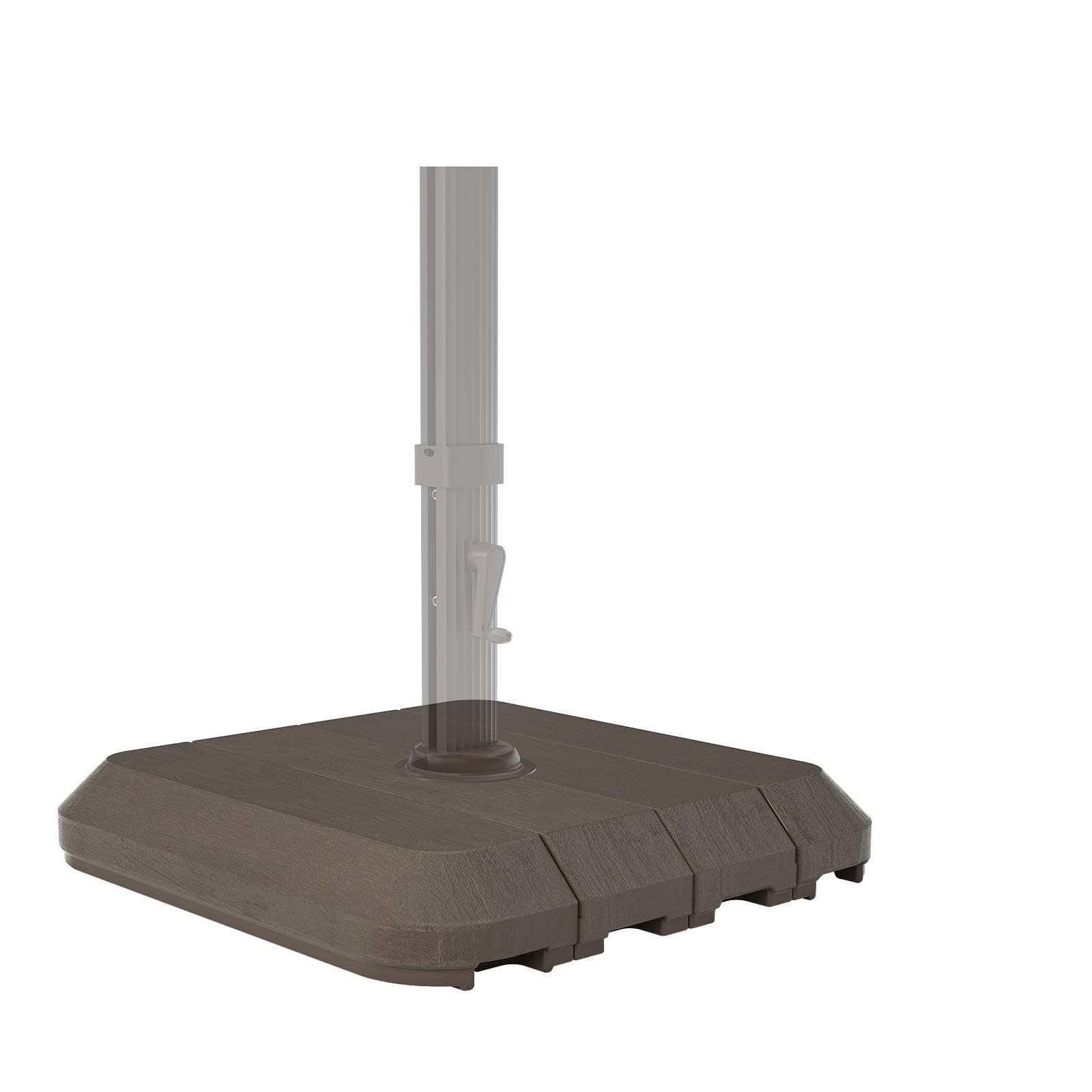 BLUU Large Base 4-Pc 430 Lbs Weighted Base Heavy Duty Offset Cantilever Hanging Patio Umbrella HDPE Recyclable Plastic Square Base Free Standing Water & Sand Filled for Redwood Cantilever Umbrella