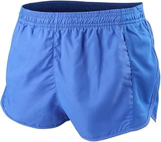 Muscle Alive Men's Sports 1" Elite Split Running Shorts with Side Mesh Panel Quick Dry Lightweight Polyester