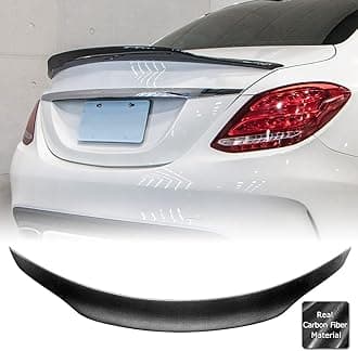 AeroBon Real Carbon Fiber Trunk Spoiler Compatible with 2015-2021 Mercedes C Class W205 Sedan Rear Spoiler (SP Style) Sport Plus