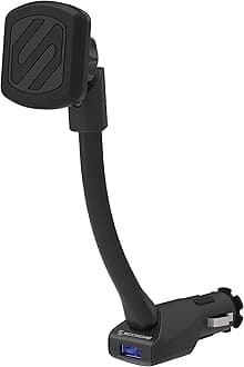 Scosche MAG12V MagicMount Magnetic Power Socket Mount with USB Charging Port for Mobile Devices