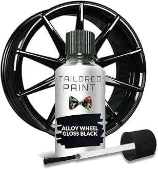 Tailored Paint Alloy Wheel Black Car Touch Up Paint Painted and Powder Coated Wheels 30ml For Scratched Curbed Wheels (Shiny Gloss Finish)