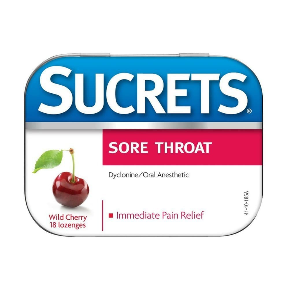 Classic Sore Throat Lozenges, Wild Cherry, 18 Count (Pack of 2)