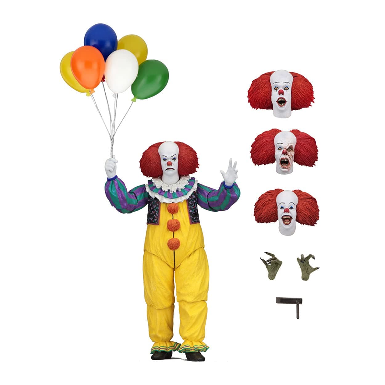 NECA Kid - It - 7? Scale Action Figure - Ultimate Pennywise (1990), Multicolor