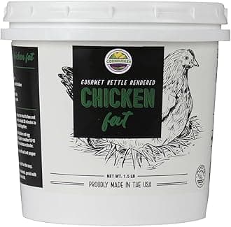 Gourmet Rendered Chicken Fat | 1.5 lb Tub | Paleo-Friendly Cooking & Baking Fat by Cornhusker Kitchen