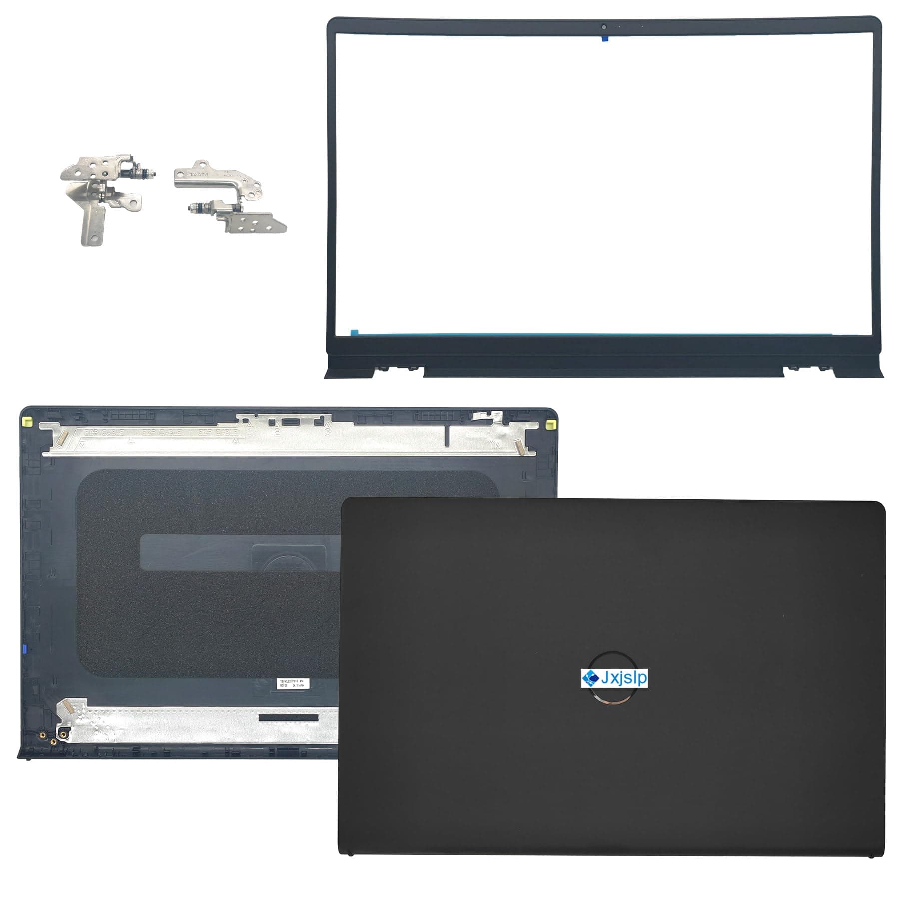 Replacement LCD Back Cover Rear Top Lid with Hinges and Front Bezel Frame for DELL Inspiron 15 3510 3511 3515 3520 3525 0WPN8 00WPN8 9WC73 09WC73 Black
