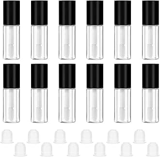 oruola 12pcs Lipgloss Containers Empty, 3ml Empty Lip Gloss Tubes with Wand, Mini Lip Gloss Tubes for Lipstick Samples Balms Lips Making, Lips Oil DIY