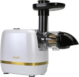 Omega H3000RWH13 Cold Press 365 Juicer Slow Masticating Extractor Creates Delicious Fruit Vegetable and Leafy Green High Juice Yield and Preserves Nutritional Value, 150-Watt, White
