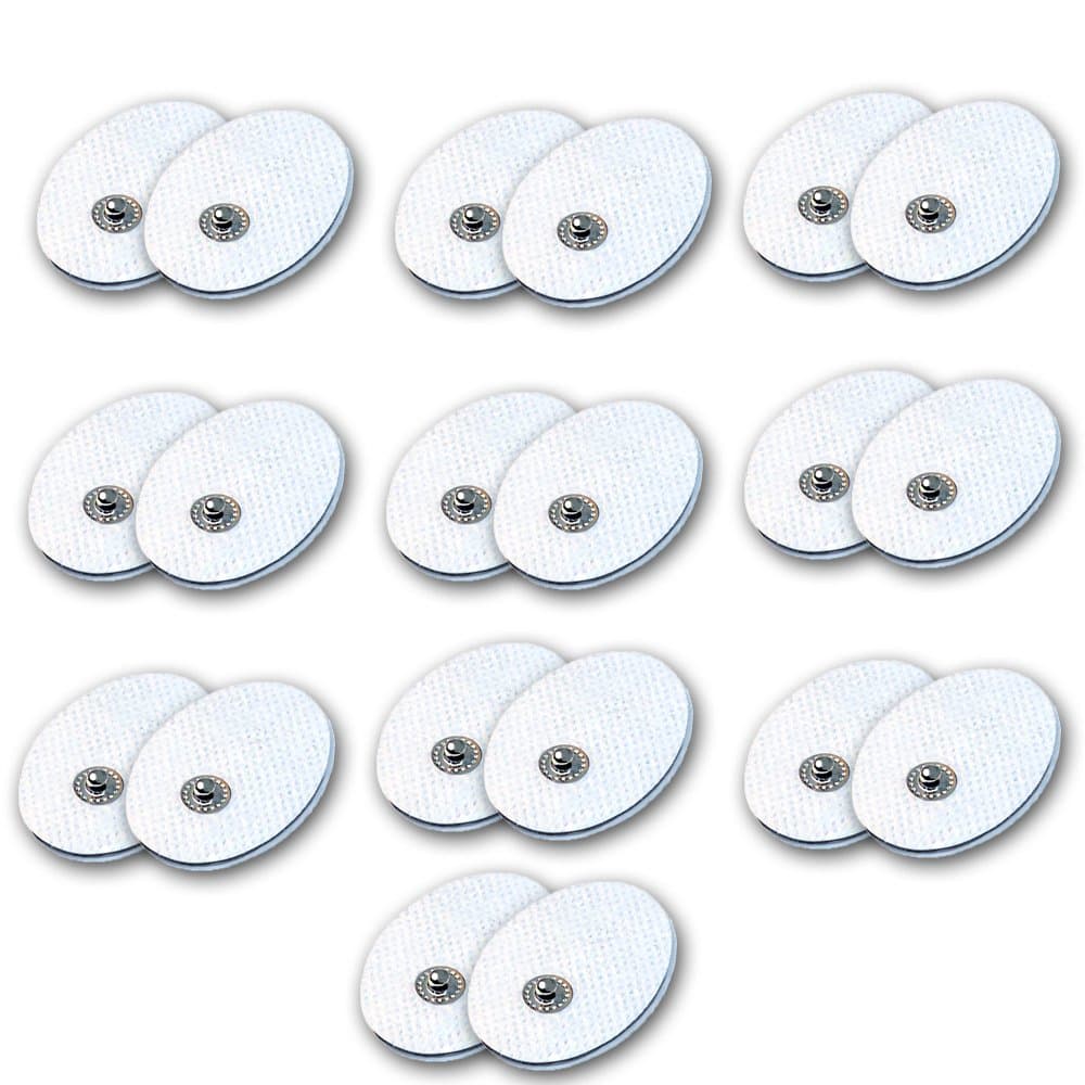 Small Electrode Pads 10 Pairs for Point Message Tens Unit TENS Electrodes Premium Quality Self Adhesive Sticky Gel Pads Acupuncture Points Snap on Pads [30 Days Money Back Guaranteed]
