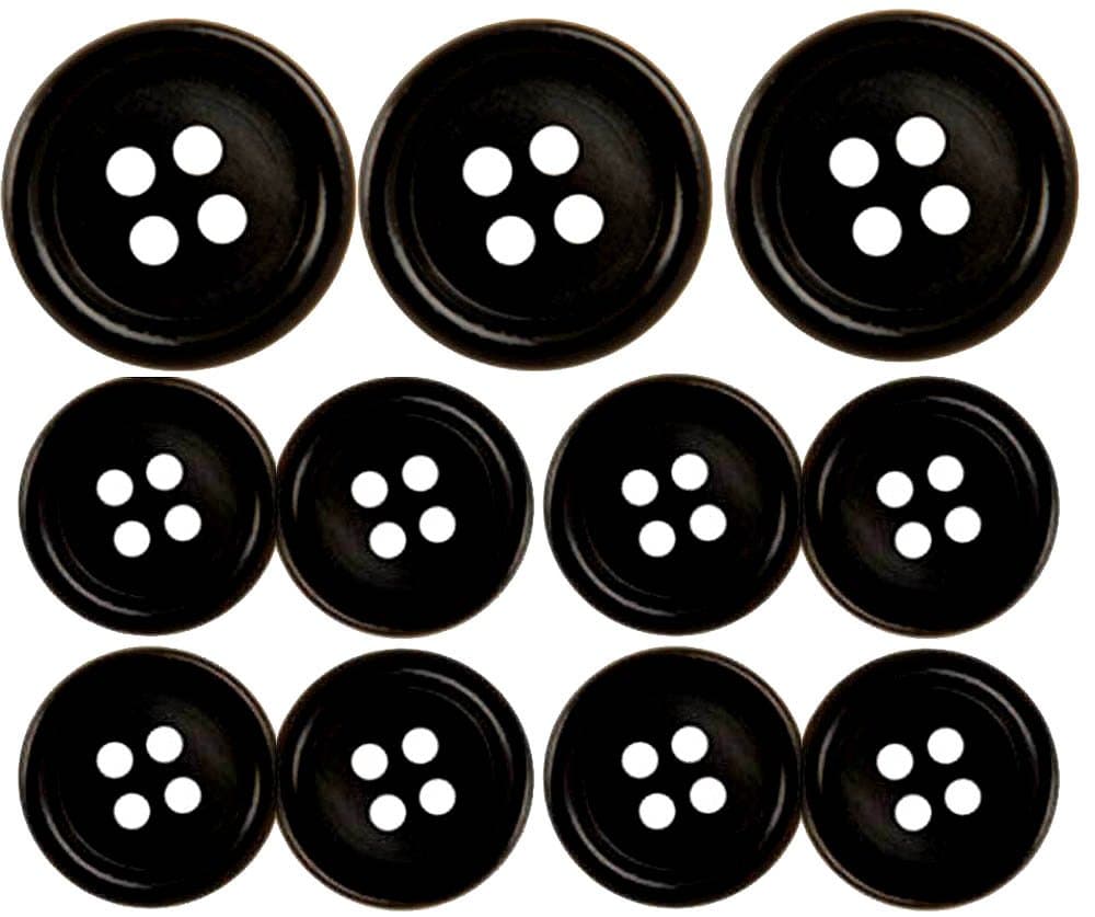 Black Suit Buttons Set- 11 Pieces- Ships Free
