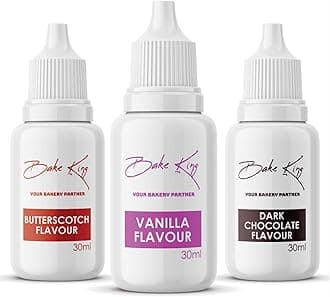 BAKE KING Combo of Butterscotch, Chocolate, Vanilla Flavour Essence 30 ML Each ( Set of 3 )