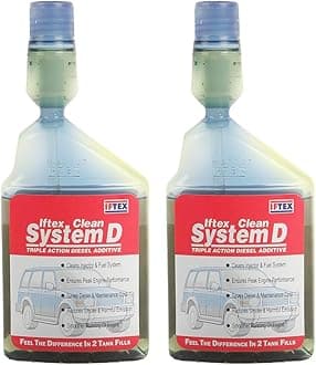 IFTEX® Clean System D with Triple Action Diesel Additive for All Diesel Cars (Pack of 2) (250 ml) / Diesel Fuel Treatment and Injector Cleaner for Cleaning deposits and Mileage Improvement