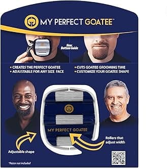 My Perfect Goatee - Men's Shaving Template - Create a Perfectly Shaped Goatee Every Time - Easy to Use and Clean - Adjustable and Fits Most Faces – Saves Van Dyke Beard Shaving Time - by GoateeSaver