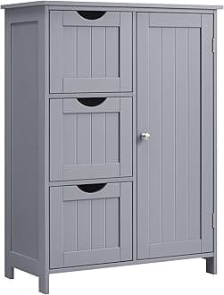 VASAGLE Floor Storage Cabinet, Freestanding Storage Unit with 3 Drawers, 1 Adjustable Shelf, for Bathroom Living Room Dining Kitchen, 11.8 x 23.6 x 31.5 Inches, Dove Gray UBBC049G02