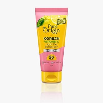 Korean Vitamin C Light Gel Sunscreen with SPF 50 & PA++++| No White Cast | Suitable for Oily, Dry & Combination Skin | Broad Spectrum, Non-sticky & Lightweight | Brightens Skin & Prevents Tan | 50ml
