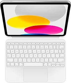Magic Keyboard Folio: iPad Keyboard and case for iPad (A16 and 10th Generation), Detachable Two-Piece Design that attaches magnetically, Built-in trackpad, US English – White