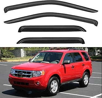 Window Visors Rain Guards Shield for 2001-2012 Ford Escape, Window Wind Deflectors Vent Shades for 2005-2012 Ford Escape Hybrid, 2008-2012 Mazda Tribute, 2005-2011 Mercury Mainer