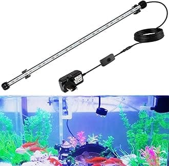 GreenSun Submersible LED Aquarium Light,Waterproof Fish Tank Light Underwater Lights Suitable for Saltwater and Freshwater(Blue and White)-39inch(98 cm)