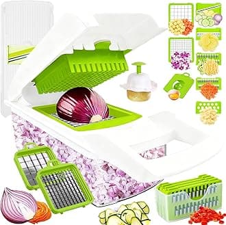 Pro-Series 16-in-1 Vegetable Chopper, Mandoline Slicer, Veggie Chopper, Food Chopper with Container, Vegetable Cutter Chopper & Spiralizer for Onion Salad (Home Essential Gadget & Kitchen)