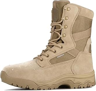 FREE SOLDIER Men's Work Tactical Boots 8 Inches Lightweight Combat Boots Durable Suede Leather Military Boot Desert Boot
