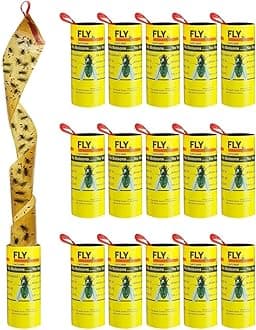 16 Pack Pesticide Free Fly Paper Strips, Sticky Fly Catchers Set Fruit Trap Insect Sticky Trap for Indoors and Outdoors Use