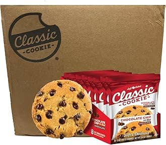 Classic Cookie Soft Baked Chocolate Chip Cookies, Full Case of 12 Boxes, 96 Individually Wrapped Cookies
