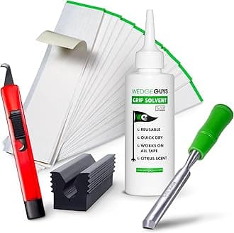 Wedge Guys Golf Grip Kits for Regripping Golf Clubs - Professional Quality - Options Include Hook Blade, 15 or 30 Grip Tape Strips, 5 or 8 oz Grip Solvent, Grip Tape Remover, Bench Vise & Rubber Clamp