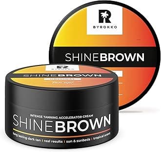 BYROKKO Shine Brown Tanning Accelerator 210 ml, Fast Bronzing Sun Cream Effective in Sunbeds & Outdoor Sun for Deep Natural Tan, Long-Lasting Hydrating Formula with Natural Oils