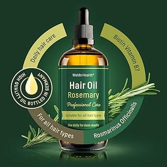 Hair oil with rosemary oil, biotin, vitamin E & B7-100ml with pipette for easy dosing