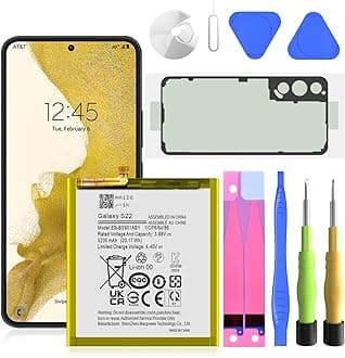 SHENMZ for Samsung Galaxy S22 5G Battery Replacement, 5200mAh Upgraded Battery EB-BS901ABY Compatible with SM-S901U/U1/B/W with Adhesive Tool Repair Kit [Not Compatible with Galaxy S22 Plus]