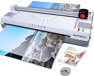 7-in-1 Thermal Laminator Machine 11X17 with 20 Letter Size Laminating Sheets,13inch Laminater for A3/A4/A6, Hot&Cold 2 Roller Lamination for Office Home Teacher Use,Paper Cutter, Corner Rounder