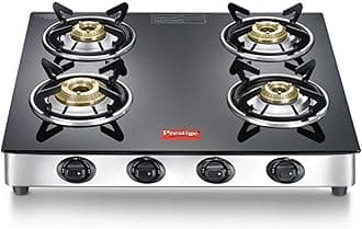 Prestige Marvel Plus Stainless Steel 4 Burner Glass Top, Gtm 04 Ss, Open