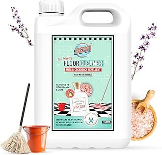 SOVI Floor Cleaner with Vinegar Power – Lavender Fragrance | Repels Cockroaches & Ants, Removes Stains & Pet Odours | Child & Pet Safe, Eco-Friendly Cleaning Solution 5 Litre
