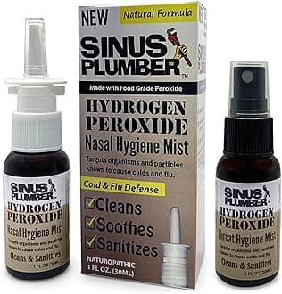 Hydrogen Peroxide Nasal Mist and Throat Spray Combo - Deep Cleans - Cold and Flu Defense