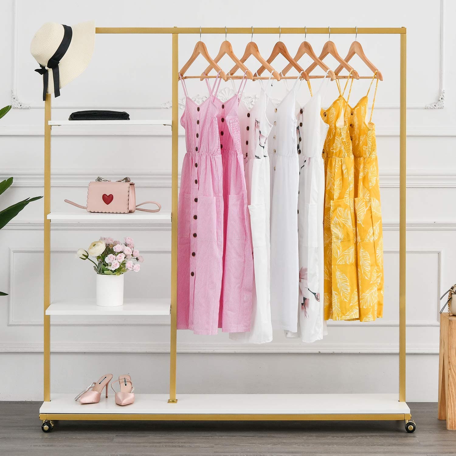 Clothing Rack with 4-Tier Shelves