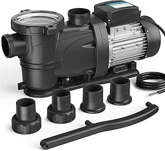 In/Above Ground Pool Pump, Self Primming High Flow (with Timer, 2HP, 8120 GPH, 220V)