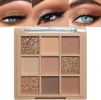 Eyeshadow Palette Makeup- 9 Colors Naked Eyeshadow Palette Matte Shimmer Korean Natural Eye Shadow palettes Highly Pigmented Naturing-Looking Long Lasting (#01)