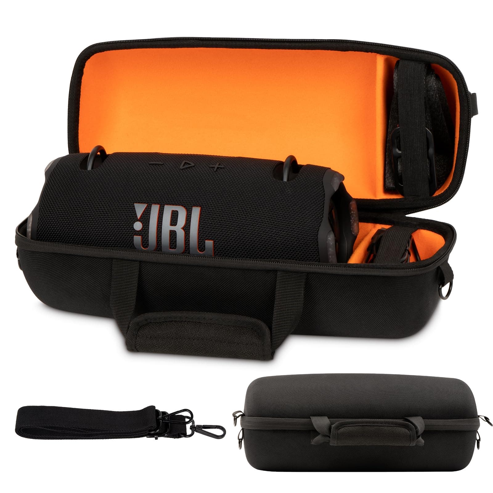 Hard Carrying Case compatible with JBL Xtreme 3/4 Speaker, Waterproof and with a Shoulder Strap, Supports Storage of Rechargeable Power Supplies and Accessories