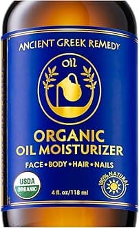 Body Oil - Organic After Shower Face Oil & Body Moisturizer for Dry Skin - Almond, Jojoba, Olive, Lavender, Vitamin E Oils - Natural Clean Facial Skincare for Women & Men 4 oz