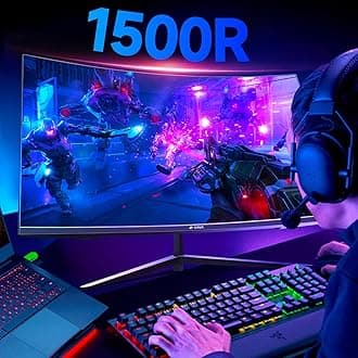CRUA Gaming Monitor 32 Inch 240Hz, Curved PC Monitor Full HD 1080P 1500R Frameless Computer Monitor with FreeSync and Eye Care Technology, Supports VESA