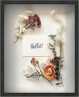 FrameWorks 16" x 20" Black Driftwood Frame - Soft Felt Back, Tempered Glass and Elegant White Ball Push Pins