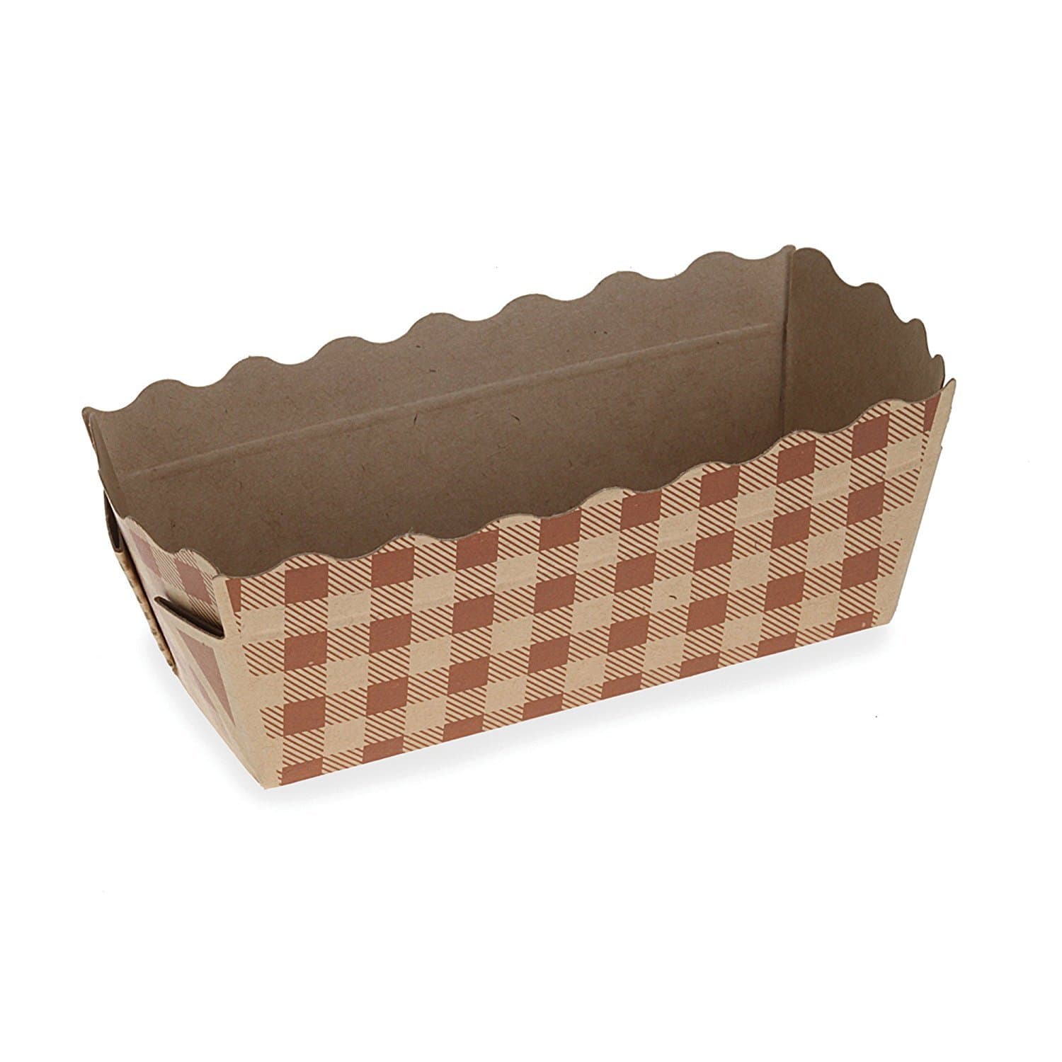 BT8143 Check Paper Mini-Loaf Pan 4 Ounce Volume, 3.2 Inch x 1.2 Inch x 1.4 Inch High - Pack of 50