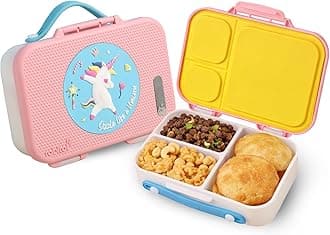 rabitat Munchbee Bento Lunch Box 1000ml | 1+1 Year Brand Warranty | Tiffin Box for School | Kanjak Gifts for Girls | BPA Free, Leakproof & Durable Bento Design | Sizzle