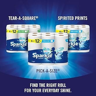 Sparkle Pick-A-Size Paper Towels, 24 Double Rolls (2,640 Sheets Total) - Strong 2-Ply Towels for Kitchen Cleanup and Everyday Messes